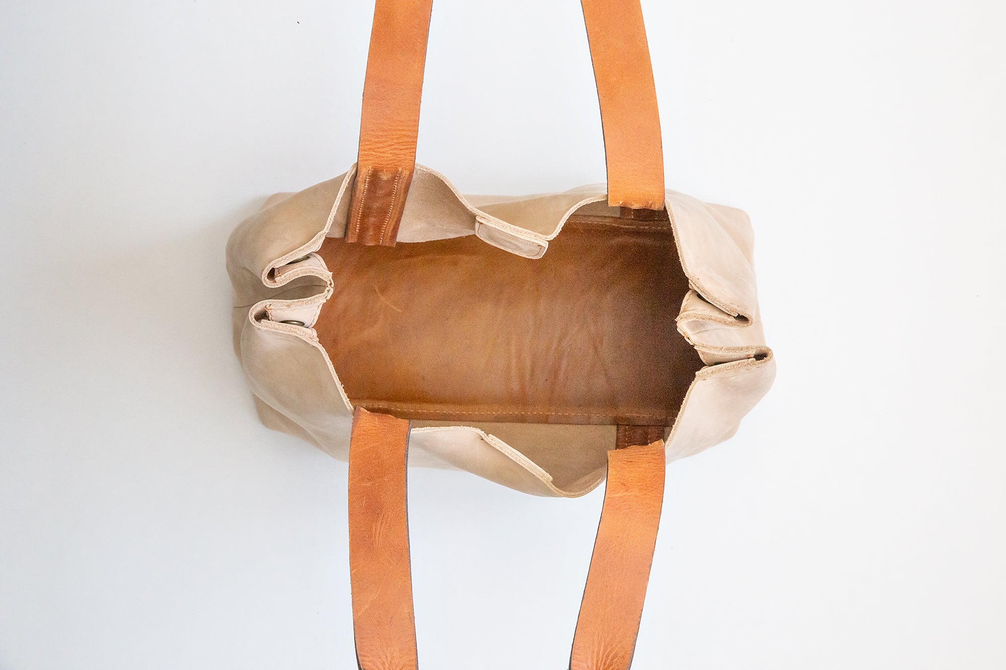 Interior shot of Lauren Reed Co Nubuck Leather Purse